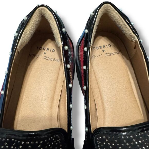 Betsey Johnson Plaid Buckle Loafers Square Toe Extra Wide Size 9.5WW - Picture 10 of 11